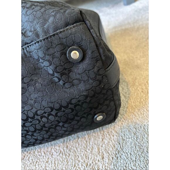 Coach F77014 Hampton Signature Canvas/Leather XL Weekend Travel Tote Bag Black, - Picture 9 of 11